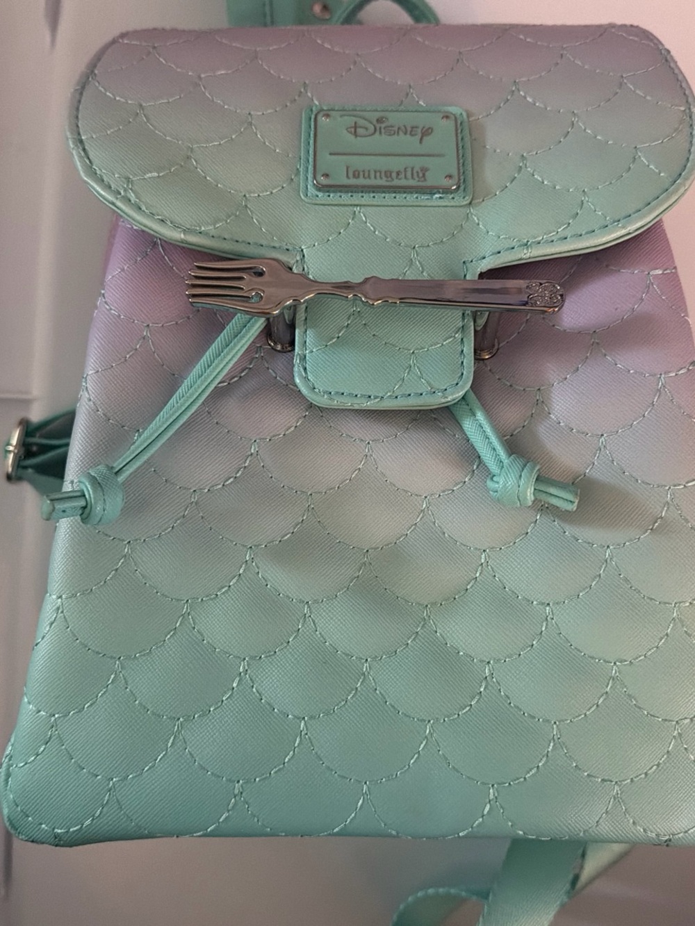 Loungefly Mint to Lavender Ombre Scallop Mini Backpack